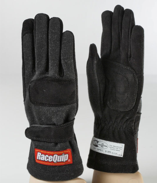 RaceQuip Black 2 Layer SFI-5 Gloves XL