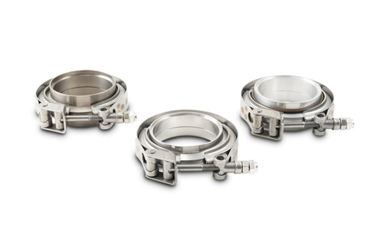 Vibrant T304 SS V-Band Flange Assembly for 3in O.D. Tubing incl 2 V-Band flanges & 1 V-Band Clamp