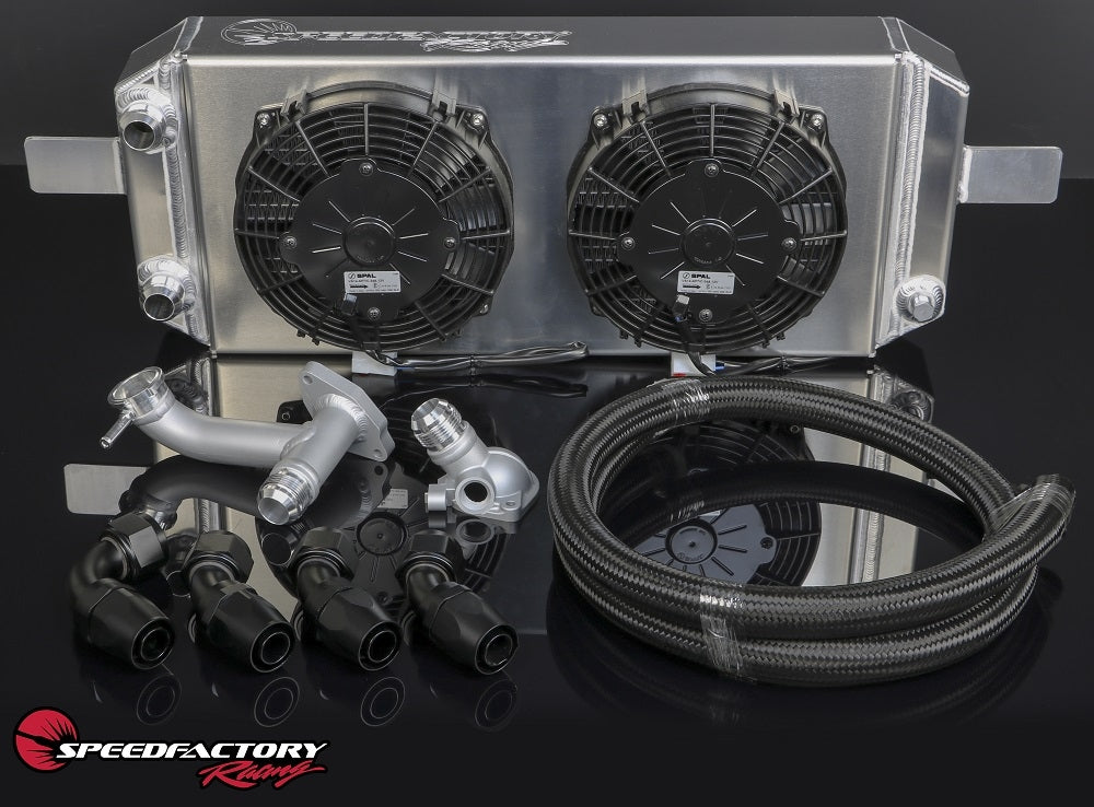 16an Radiator SpeedFactory Racing B-Series Tucked Radiator Complete Kit -16an Hose ...
